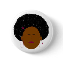 Afro girl button