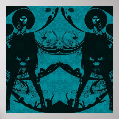 Afro Queen Blue Posters by Vincefraser