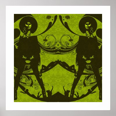 Afro Queen Green Poster by Vincefraser
