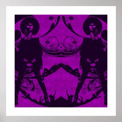 Afro Queen Purple Print by Vincefraser