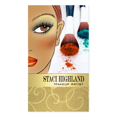 Afrocentric Makeup Artist Illustration by StylishBusinessCards