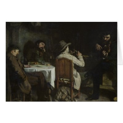 After Dinner at Ornans, 1848 Greeting Cards by bridgemanart