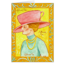 Afternoon Tea Lady Greeting Cards
