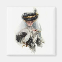 Afternoon Tea Lady Magnets