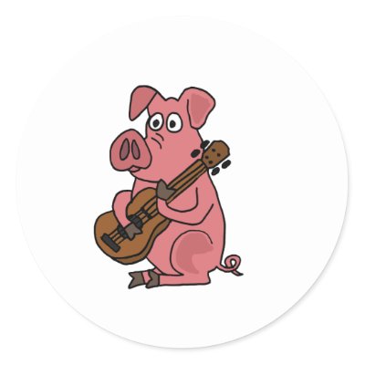 guitar stickers
 on Pig Playing Guitar