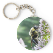 Agastache Flowers With Bumblebee Key Chain