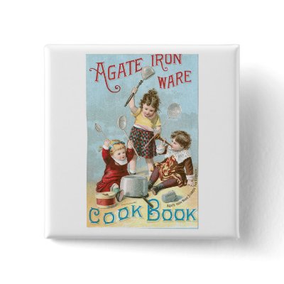 Agate Iron Ware Vintage Cookbook Ad Art Buttons by redwingshoppe