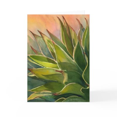 Agave watercolor notecard by DebraLeeBaldwin