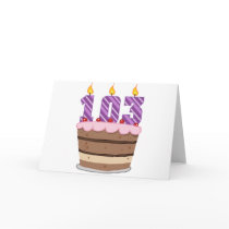Age 103 on Birthday Cake Greeting Cards
