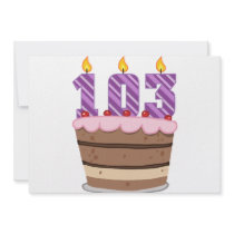 Age 103 on Birthday Cake Invites