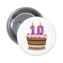 Age 10 on Birthday Cake Pinback Button
