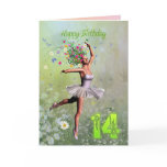 Age 14, flower fairy birthday card