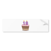 Age 16 on Birthday Cake Bumper Stickers