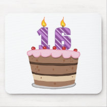 Age 16 on Birthday Cake Mousepads