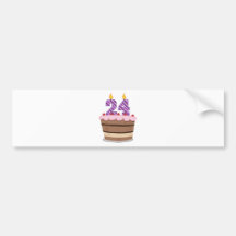 Age 24 on Birthday Cake Bumper Sticker