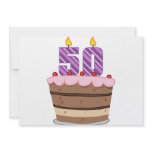 Age 50 on Birthday Cake Personalized Invitation