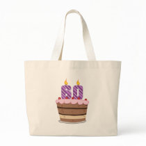 Age 60 on Birthday Cake Canvas Bag