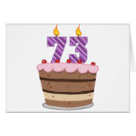 Age 73 on Birthday Cake Greeting Cards