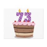 Age 73 on Birthday Cake Post Card