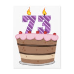 Age 73 on Birthday Cake Postcard