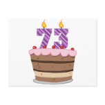 Age 73 on Birthday Cake Postcard