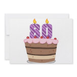 Age 80 on Birthday Cake Personalized Invitations