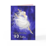 Age 90, leaping ballerina birthday card