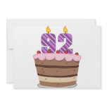 Age 92 on Birthday Cake Custom Invitation