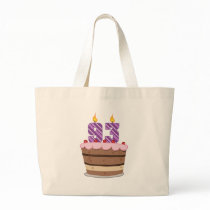 Age 93 on Birthday Cake Canvas Bags