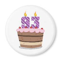 Age 93 on Birthday Cake Refrigerator Magnets
