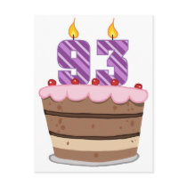 Age 93 on Birthday Cake Postcards