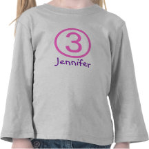 Age and Name  Customisable 3rd Birthday Tshirt