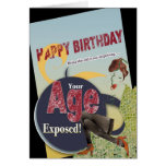 Age Expose sexy lady Happy Birthday old age worn cards
