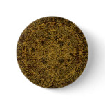 Aged Aztec Mayan Sun Stone Calendar Pinback Buttons