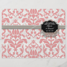 Aged Distressed Damask Silver Bling Look Wedding Custom Flyer