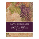 Aged Grape Vineyard Save the Date Post Card