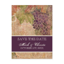 Aged Grape Vineyard Save the Date Post Card