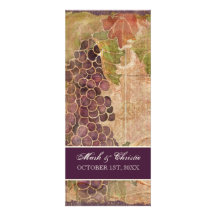 Aged Grape Vineyard Wedding Program Announcement