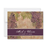 Aged Grape Vineyard Wedding RSVP Response Card Custom Invite