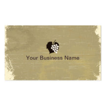 Aged Paper Texture Grapes Winery Business Card