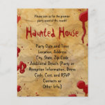 Aged Parchment Blood Splatter Haunted House Flyers