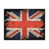 Aged shredded Union Jack Post Card
