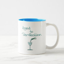Aged to Perfection wine blue Coffee Mugs