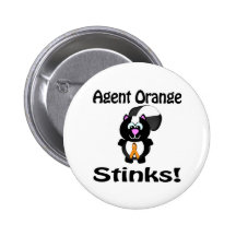 Agent Orange Stinks Skunk Awareness Design Pinback Buttons