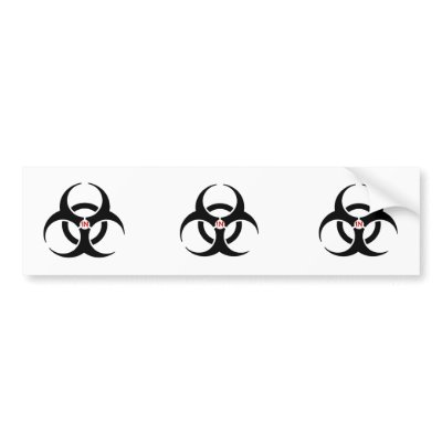 Agents In Red Biohazard Style Bumper Sticker by gamer14