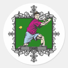 Aggressive Men's Tennis Sticker