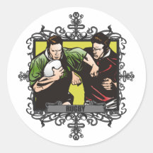 Aggressive Rugby Round Sticker