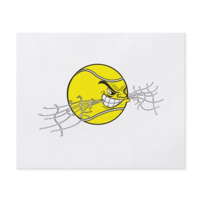 aggressive tennis ball biting net graphic flyer design by sports_shop