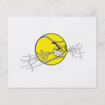 aggressive tennis ball biting net graphic flyer design
