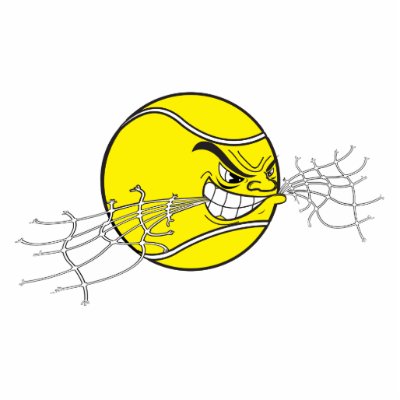 aggressive tennis ball biting net graphic cut outs by sports_shop